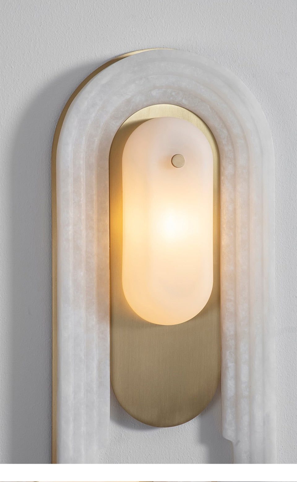 IIS Luxe matmarmeren wandlamp G9 koper-gouden wandkandelaar