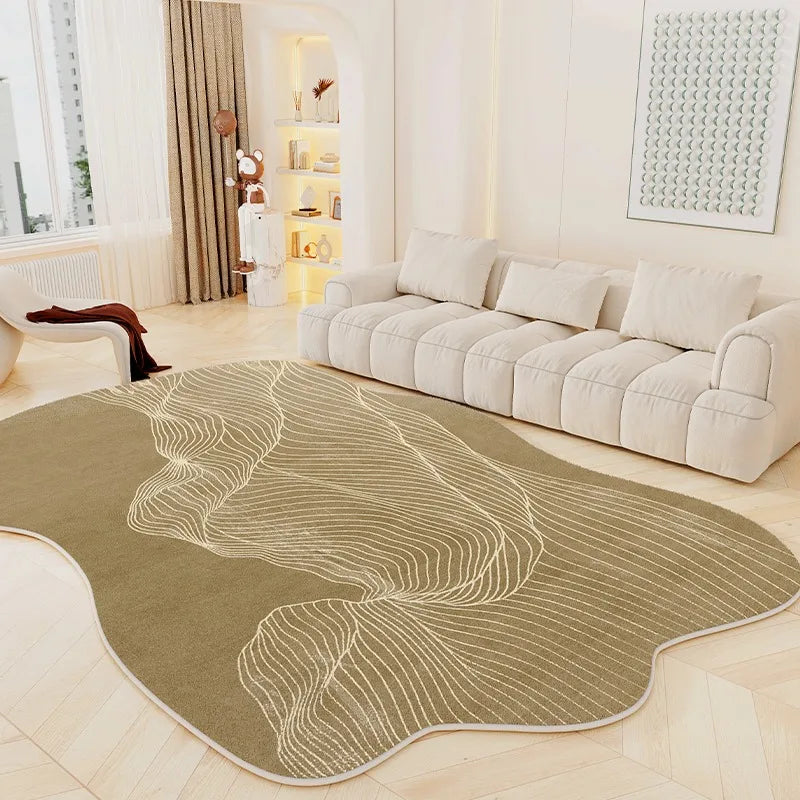 Tapis doux et moelleux en forme irrégulière Winnie – Tapis antidérapant confortable pour le salon et la chambre