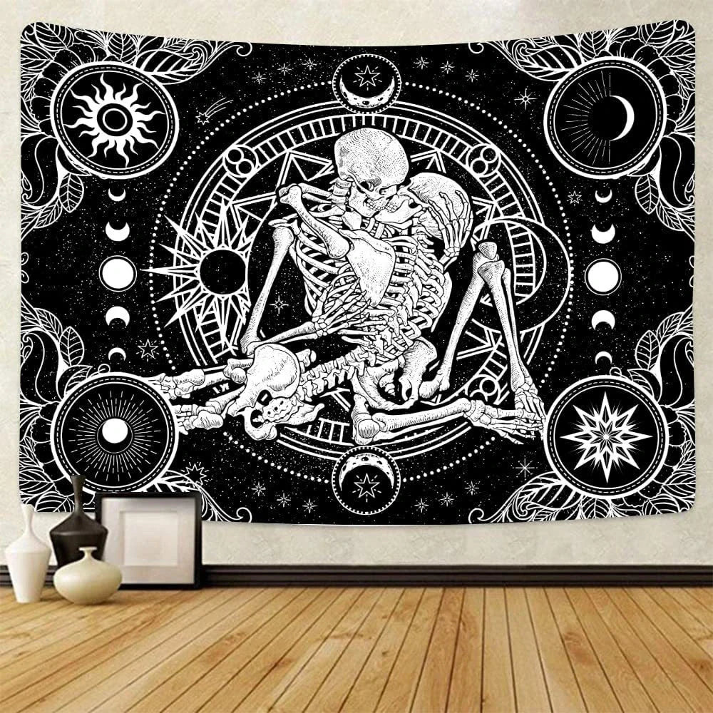 Skull Bryllup Tarot Tapestry