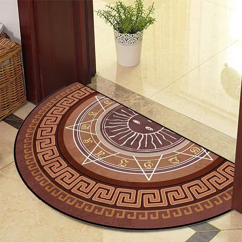 Winnie Retro Semi-Circular Door Mat – Elegant Anti-Slip Indoor Entrance Rug