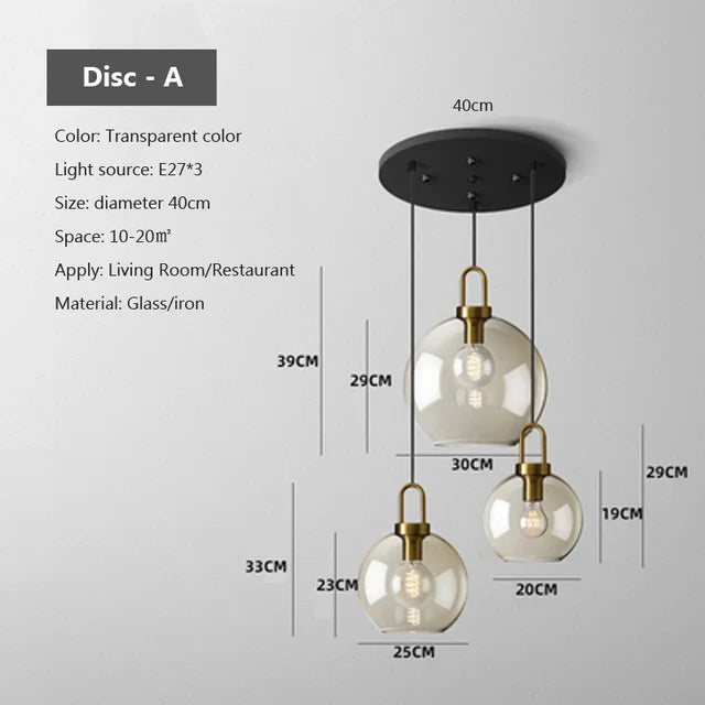 Lampe à suspension moderne en verre