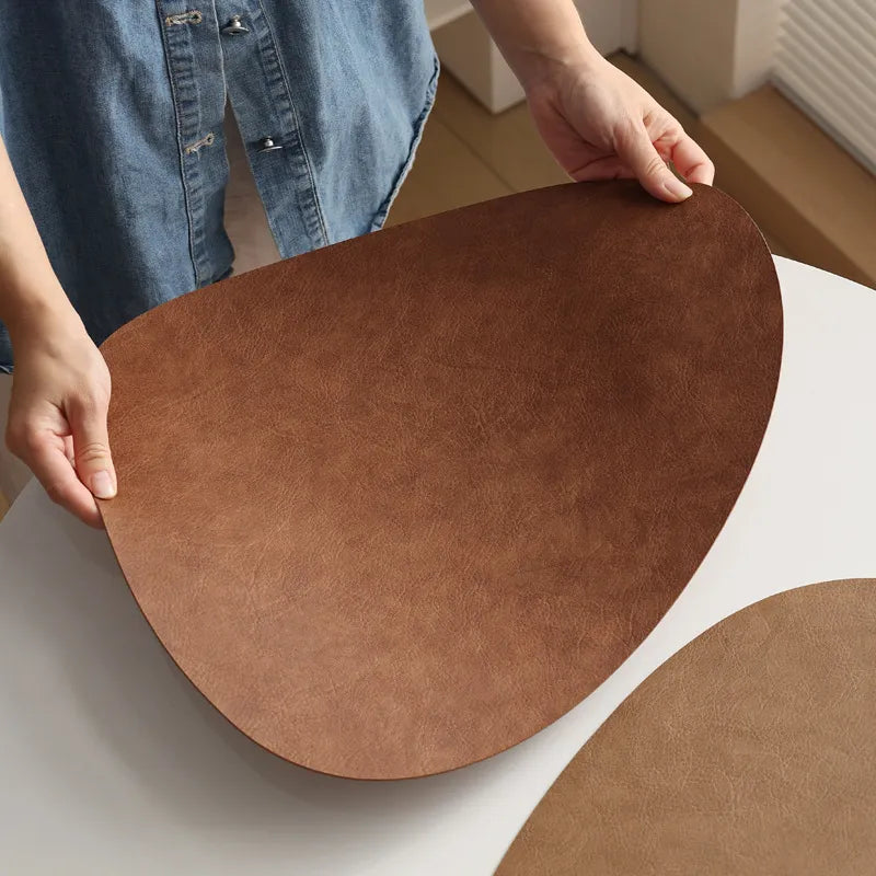 GourmetGlow Leather Dining Mat