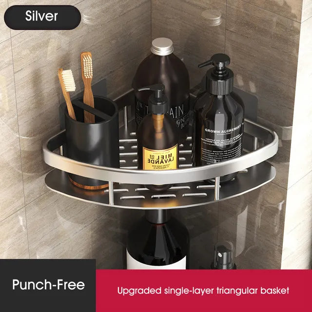 Étagère d'angle de salle de bain sans perçage : solution de rangement de douche élégante et pratique