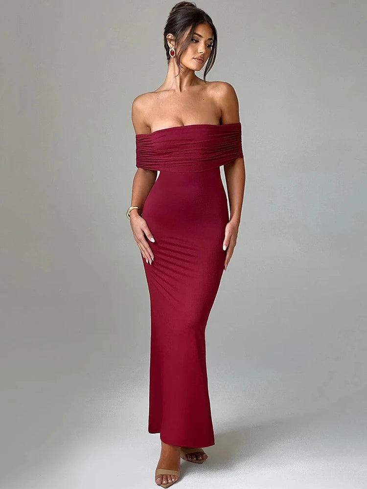 Sara Strapless Backless Sexy Maxi Dress – Elegante Zwarte Bodycon Clubkleding