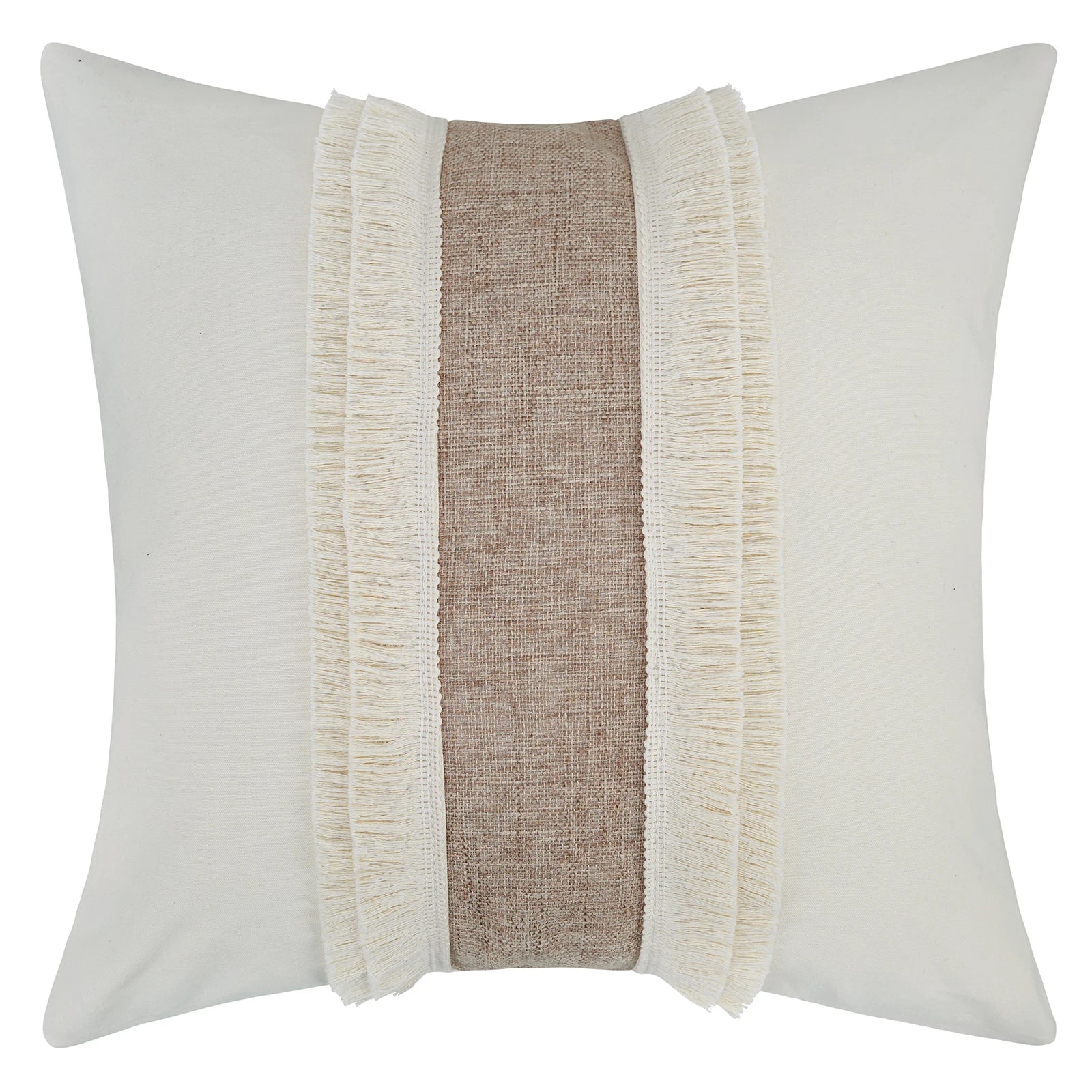 GeoBoho - Housse de coussin beige à motif géométrique | décoration