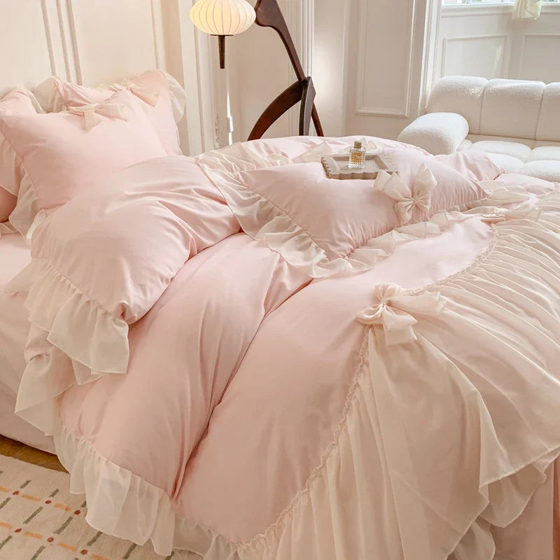 Chiffon Kant Romantische Beddengoedset