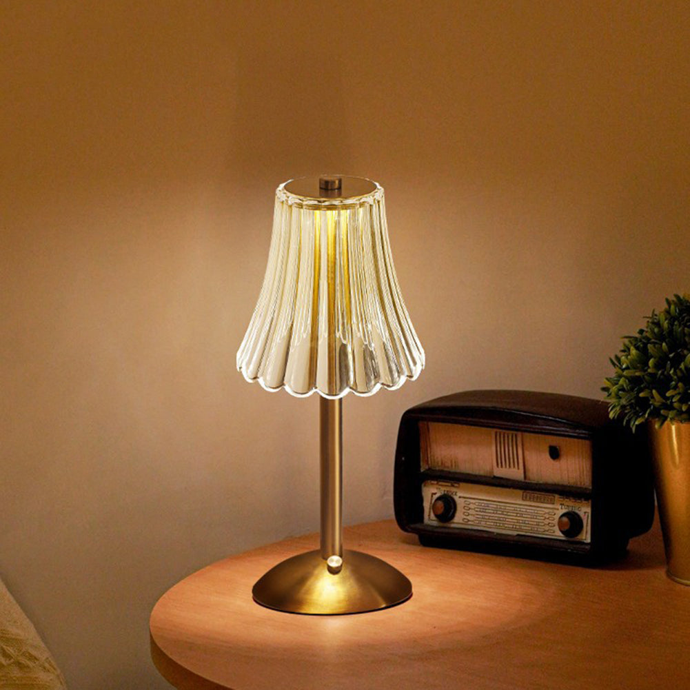 Vintage gylden krystall bordlampe