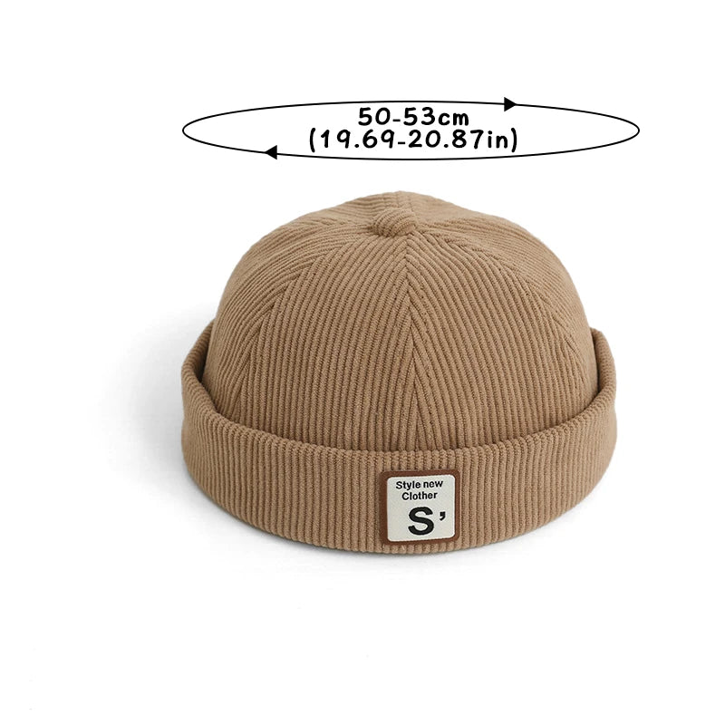 Koselig Corduroy Baby Brimless Hat | Justerbar vinterdokkerhette for småbarn