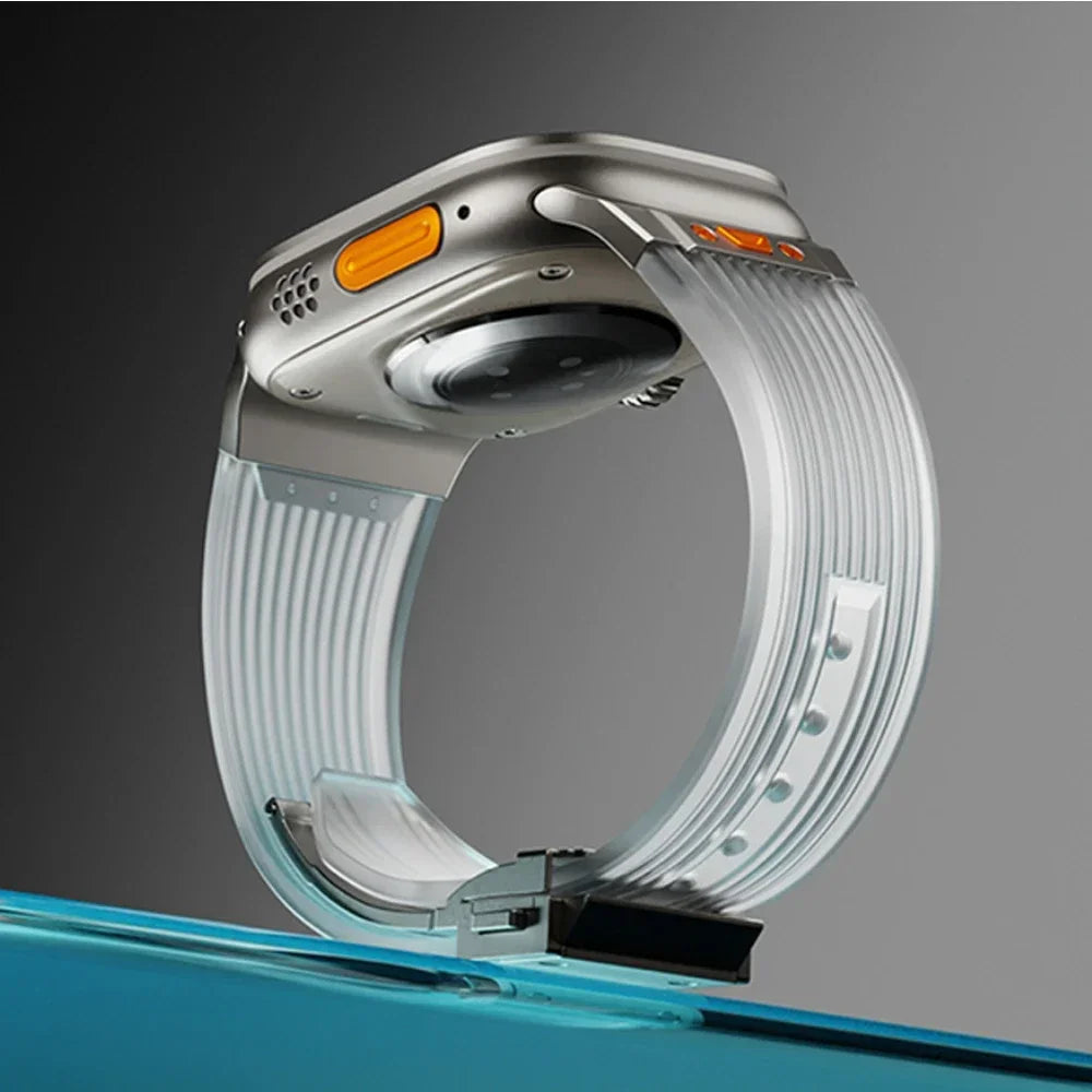 Bracelet de montre en silicone transparent RM pour Apple Watch