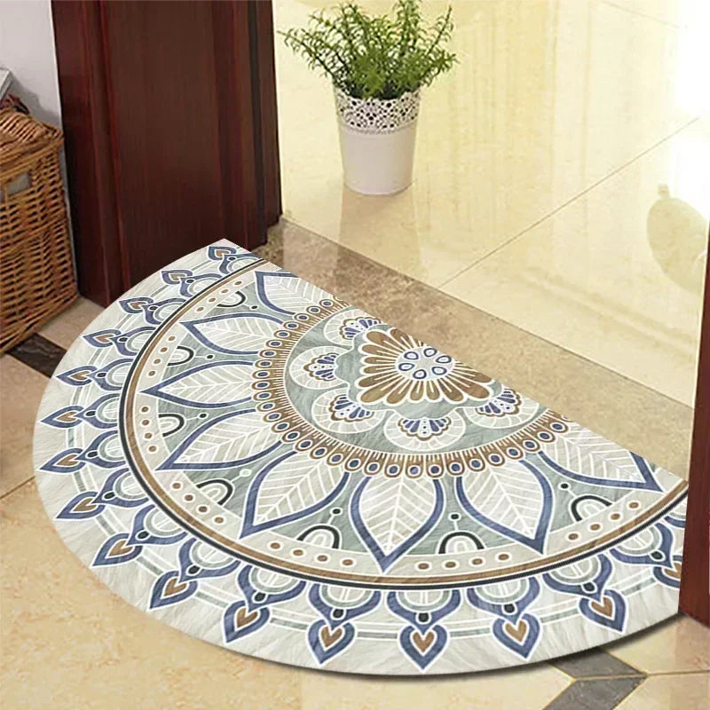 Winnie Retro Semi-Circular Door Mat – Elegant Anti-Slip Indoor Entrance Rug