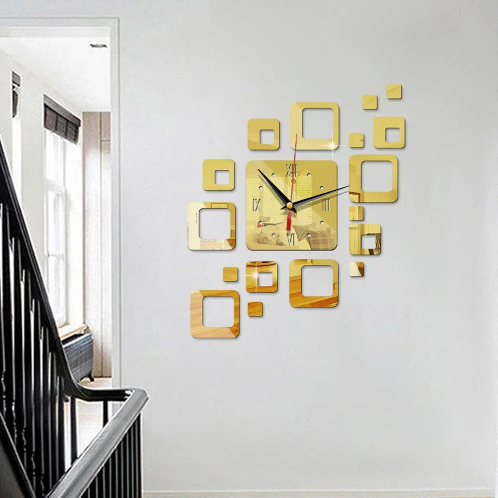 MirrorCraft - Reloj de pared cuadrado de acrílico