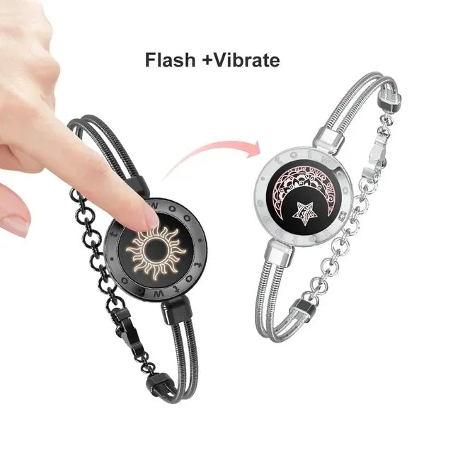 Braccialetti d'amore totwoo Sole e Luna, Braccialetti touch luminosi e vibranti per relazioni a lunga distanza per coppie, regali