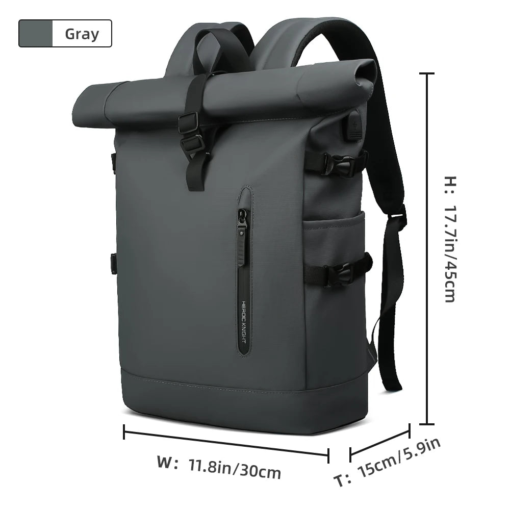 Sac à dos de voyage extensible – Sac étanche pour ordinateur portable de grande capacité avec port USB pour la randonnée, le cyclisme et une utilisation quotidienne