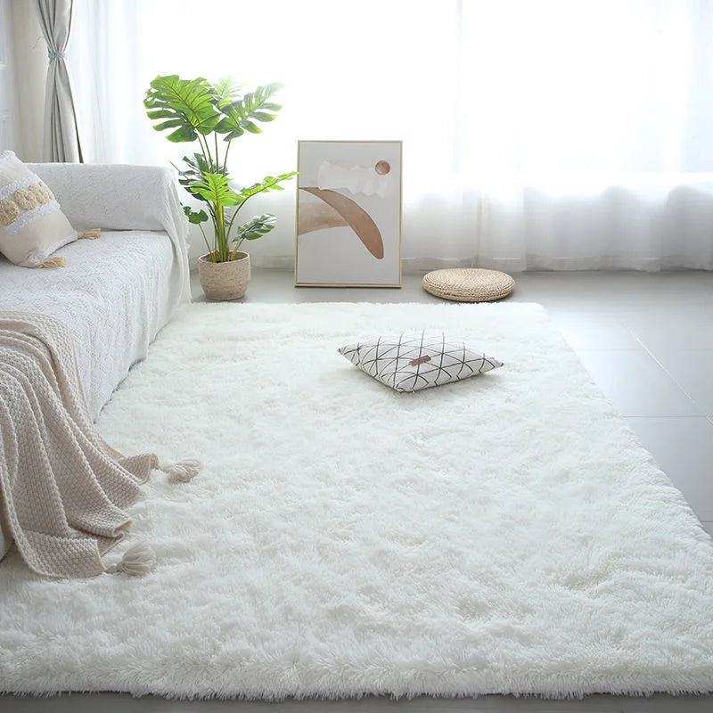 Winnie Luxe Furry Rug – Modern Soft Shag Carpet for Bedroom & Living Room