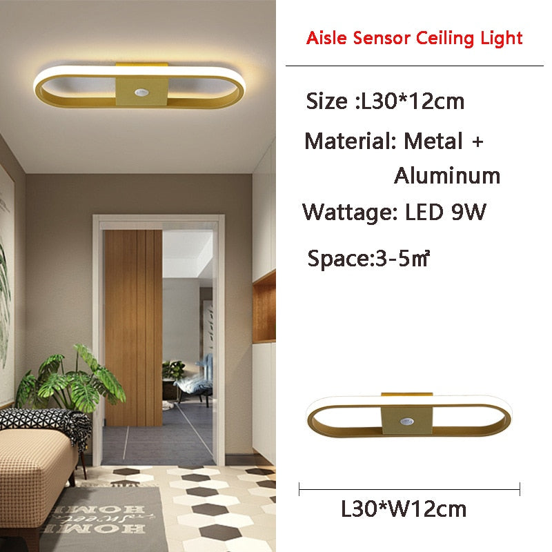 Lampada da soffitto a LED con sensore di movimento PIR umano per corridoio della camera da letto