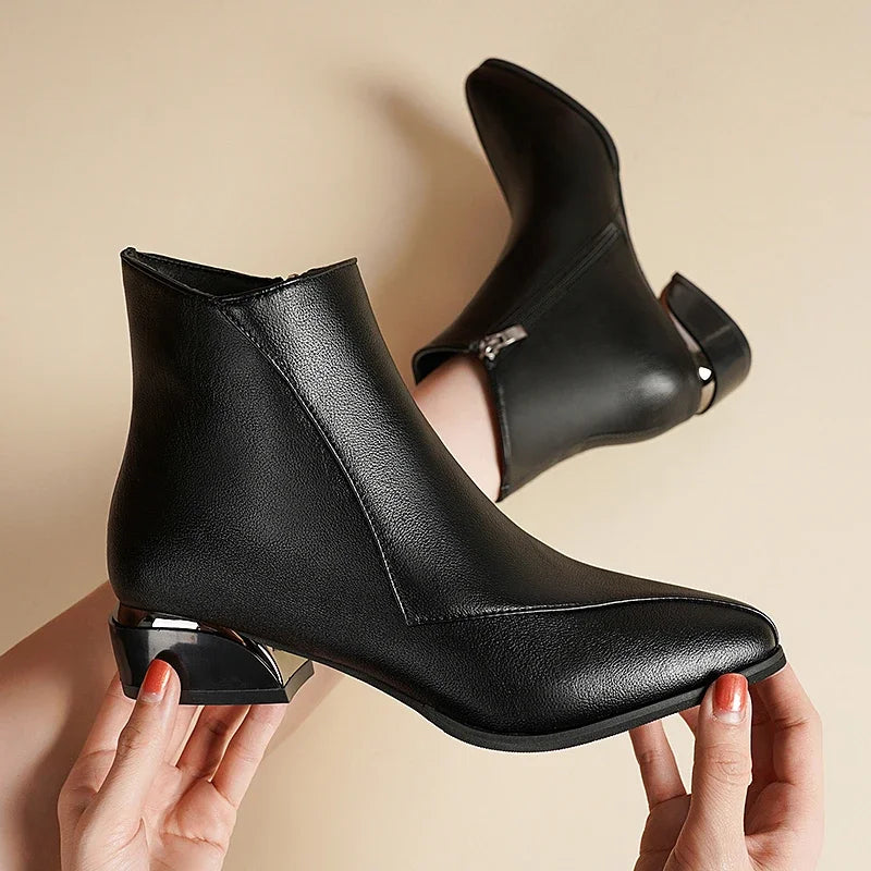 Belezaa Minimalist Heeled Ankle Boots