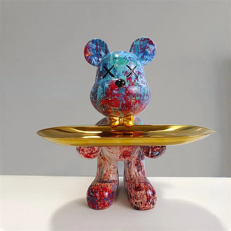 CraftBear - Estatua de oso con bandeja