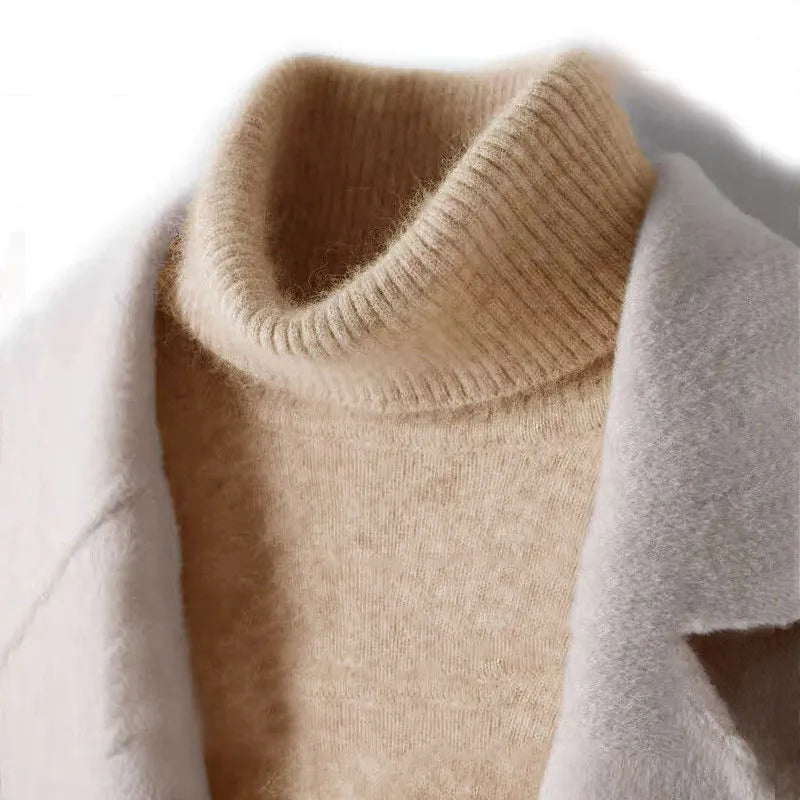 August: 100% Pure Cashmere Uld rullekravetrøje til mænd