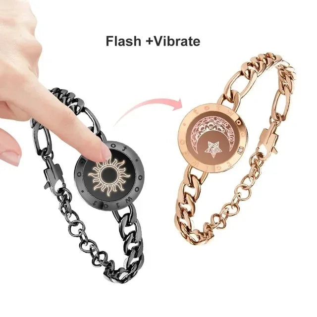 Braccialetti d'amore totwoo Sole e Luna, Braccialetti touch luminosi e vibranti per relazioni a lunga distanza per coppie, regali