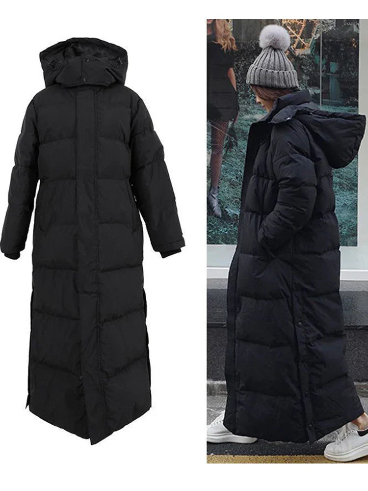 Sheena | Long down jacket with hood for winter