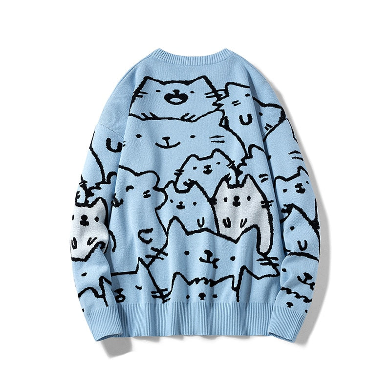 Pull rétro avec chat