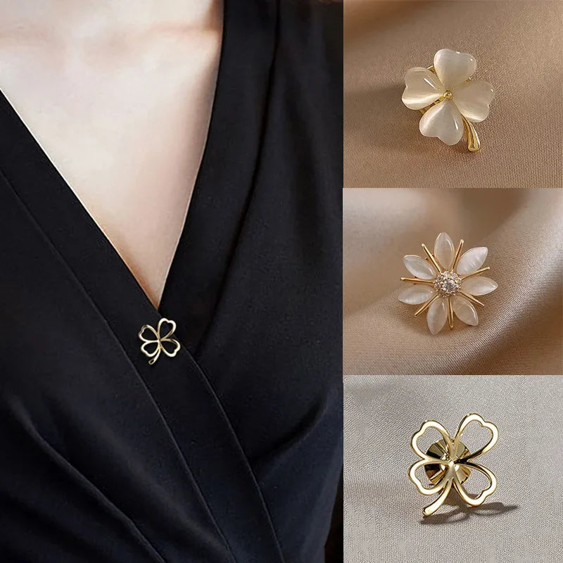 Blooming Elegance: Fashion Flower Bow Brosjesett for kvinner