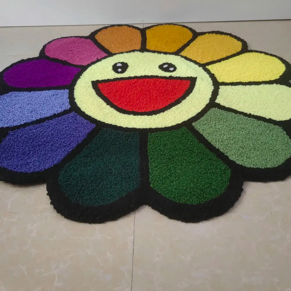 Winnie Cartoon Flower Rug – Soft & Anti-Slip Kids’ Playroom & Living Room Carpet