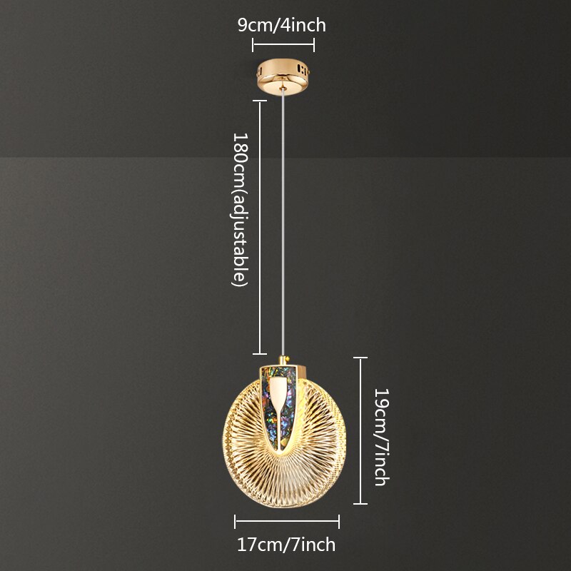 DUN Luxe gouden led-hanglamp ronde kristallen hanglamp