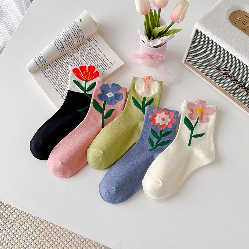 Chaussettes à fleurs