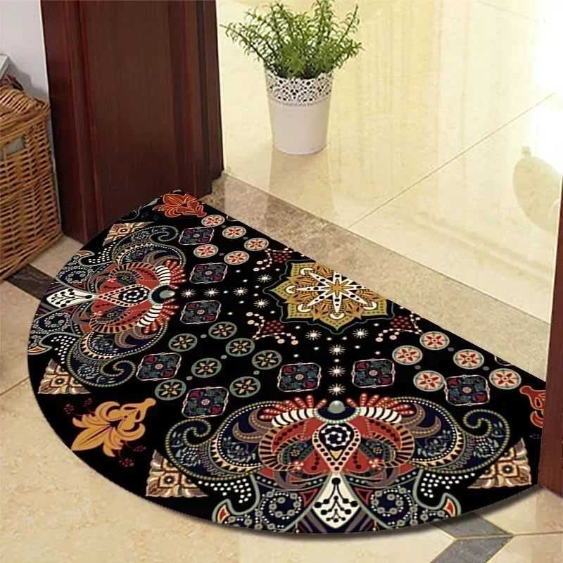 Winnie Retro Semi-Circular Door Mat – Elegant Anti-Slip Indoor Entrance Rug