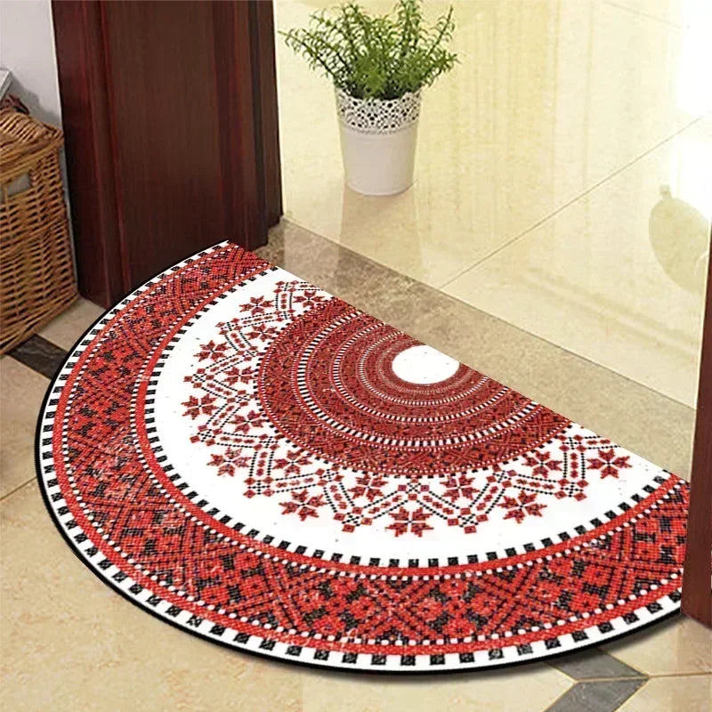 Winnie Retro Semi-Circular Door Mat – Elegant Anti-Slip Indoor Entrance Rug