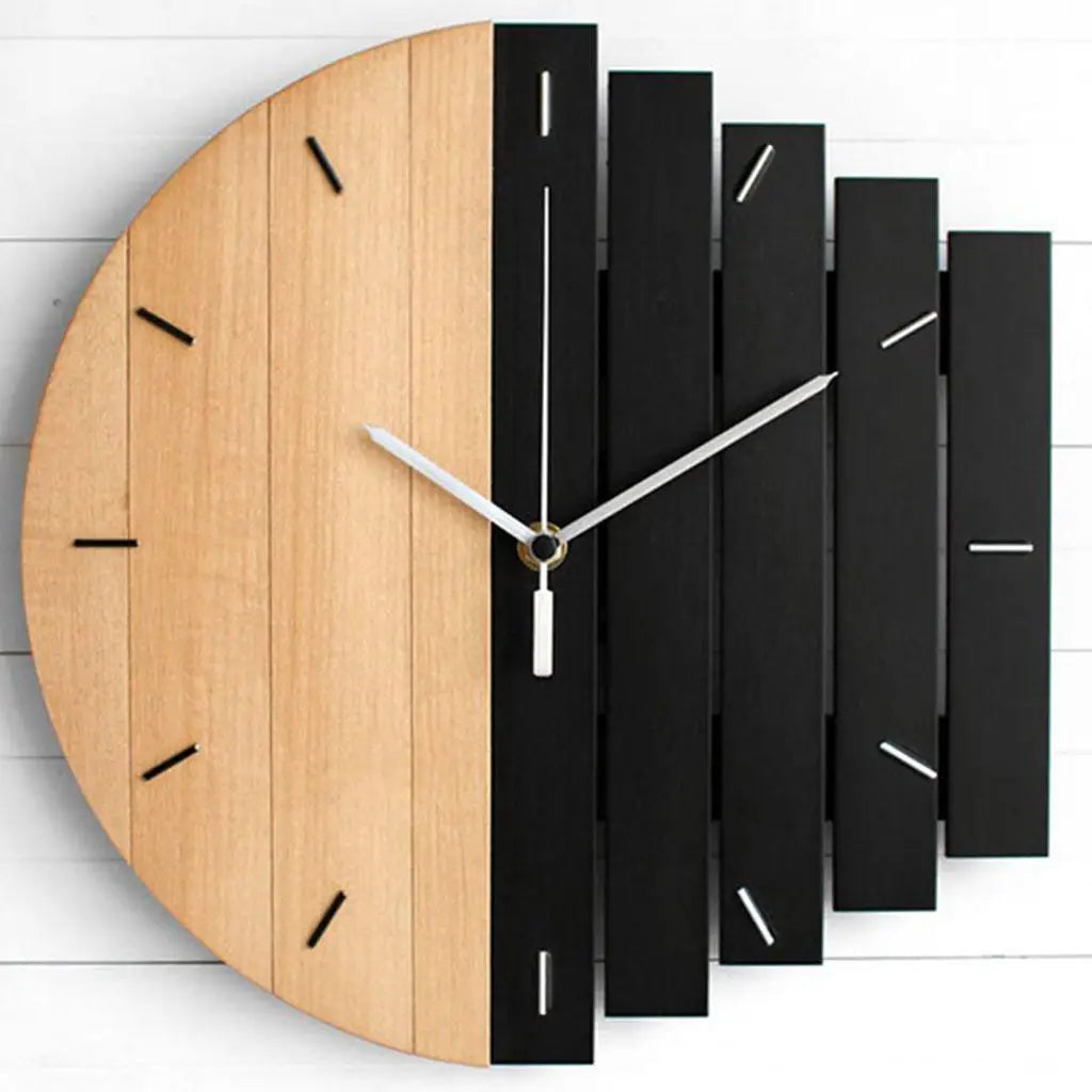 Reloj de pared de madera rústico de 12 pulgadas