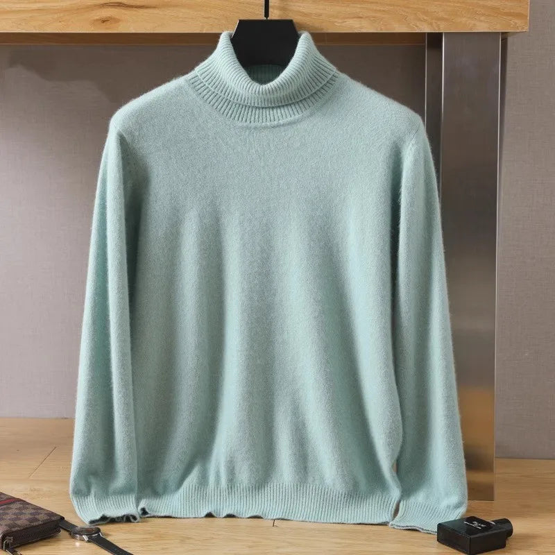 Japanese-knit - Australian wool - Men's 100% pure Mink velvet Cashmere Sweater