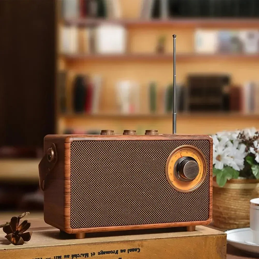 2024 Retro Puinen Bluetooth-kaiutin - Tyylikäs Kannettava Stereo Kotiin, Leirintään ja Matkalle