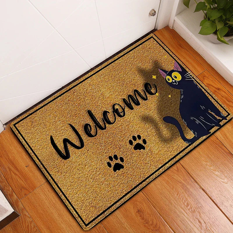 Paillasson Home Sweet Home Chats Mignons – Tapis d’entrée adorable et antidérapant