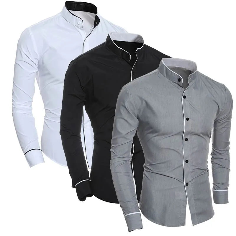 Danny: Korean Inspired Slim Fit Long Sleeve Shirt