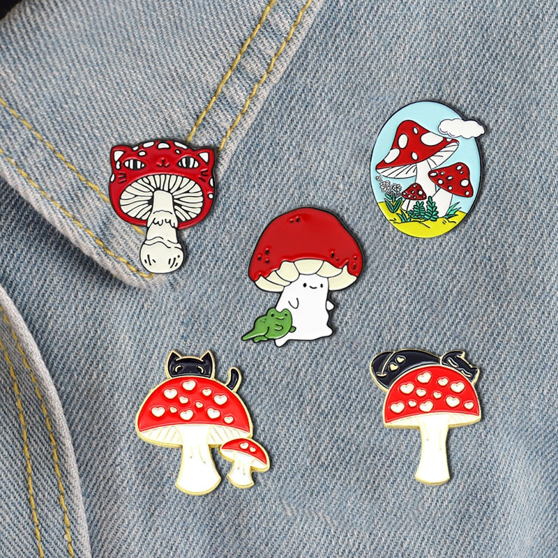 Mushroom Series Collection Emalj Pins