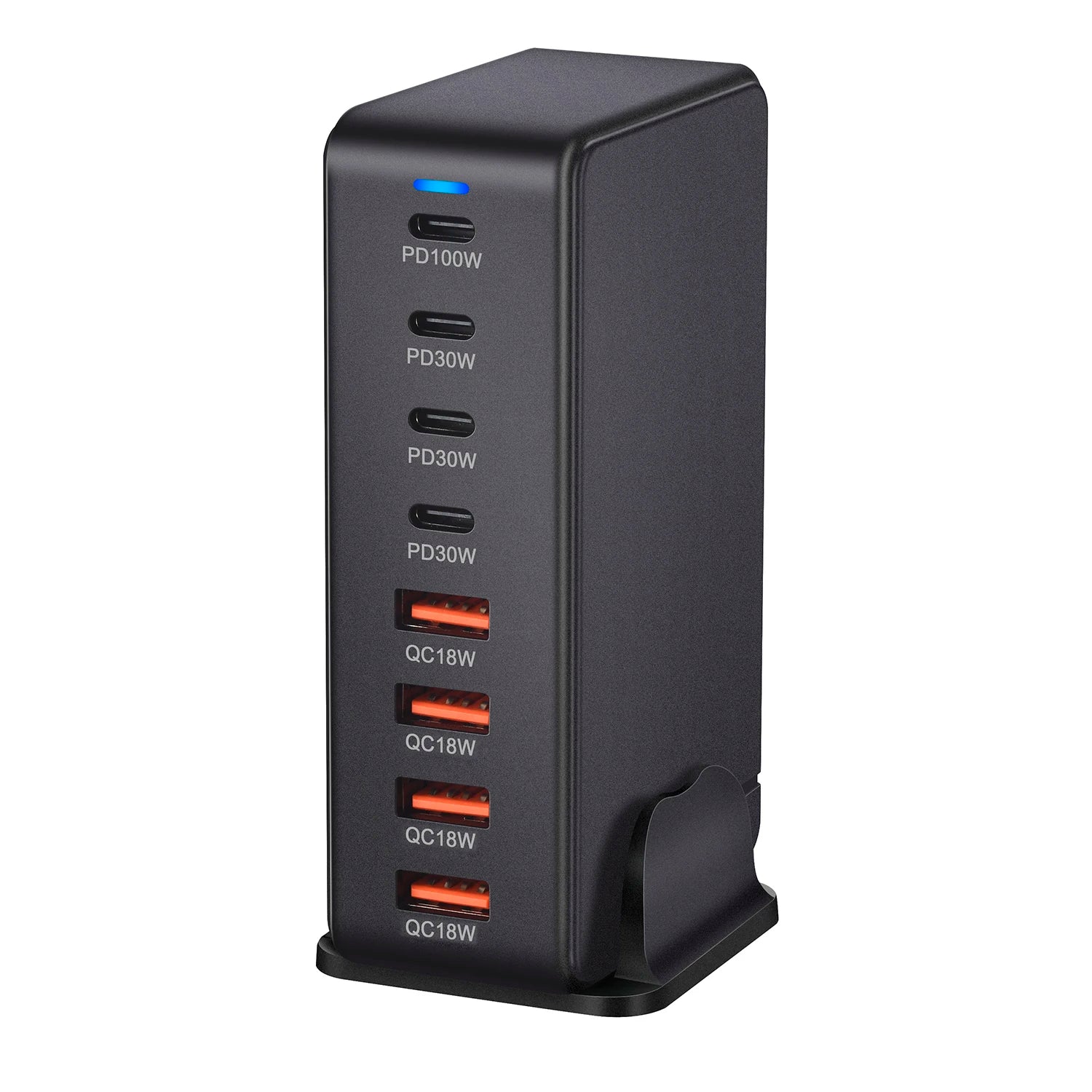 240W Desktop GaN Charger – 8-Port USB Type C PD Quick Charge 3.0 Fast Charging Station for Mobile Devices, Laptops, and More