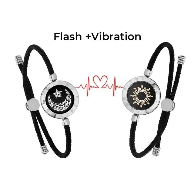 Braccialetti d'amore totwoo Sole e Luna, Braccialetti touch luminosi e vibranti per relazioni a lunga distanza per coppie, regali