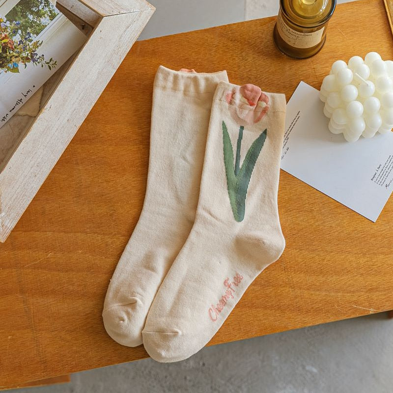 Chaussettes à fleurs de tulipe