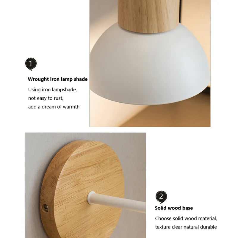 Nordic Wooden Vegglampe