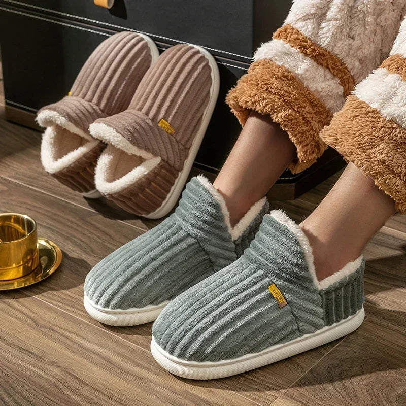 Chaussons en peluche CozyMax | Chaussures d'intérieur ultra chaudes en coton antidérapantes