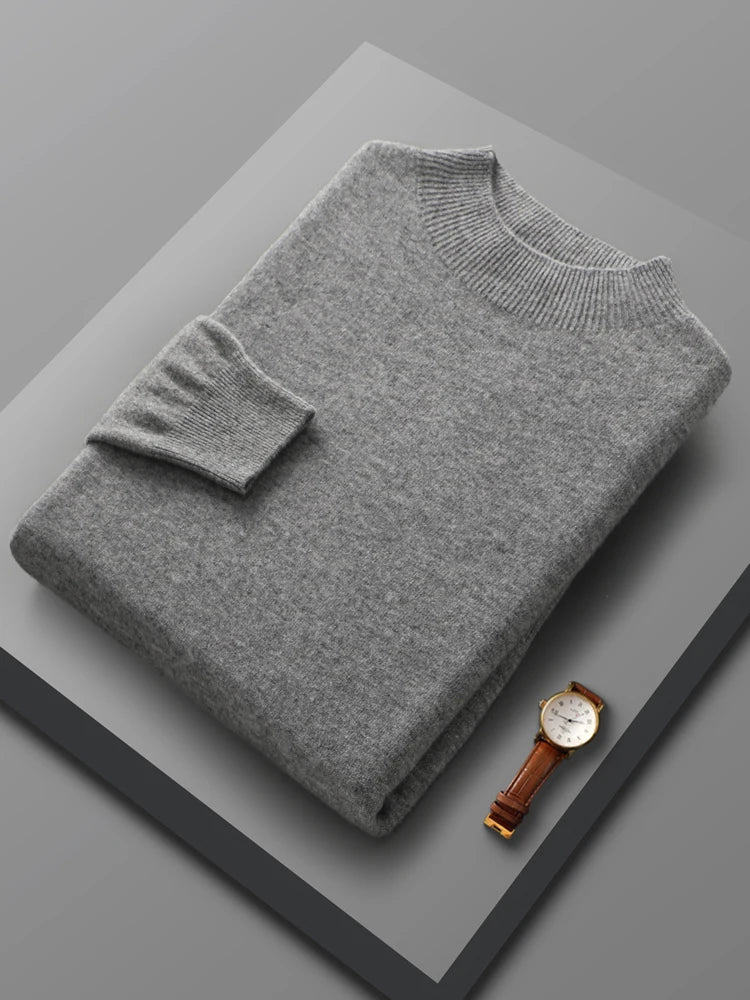 Elias: Höst 100% Merinoull Pullover Tröja Cashmere Stickat