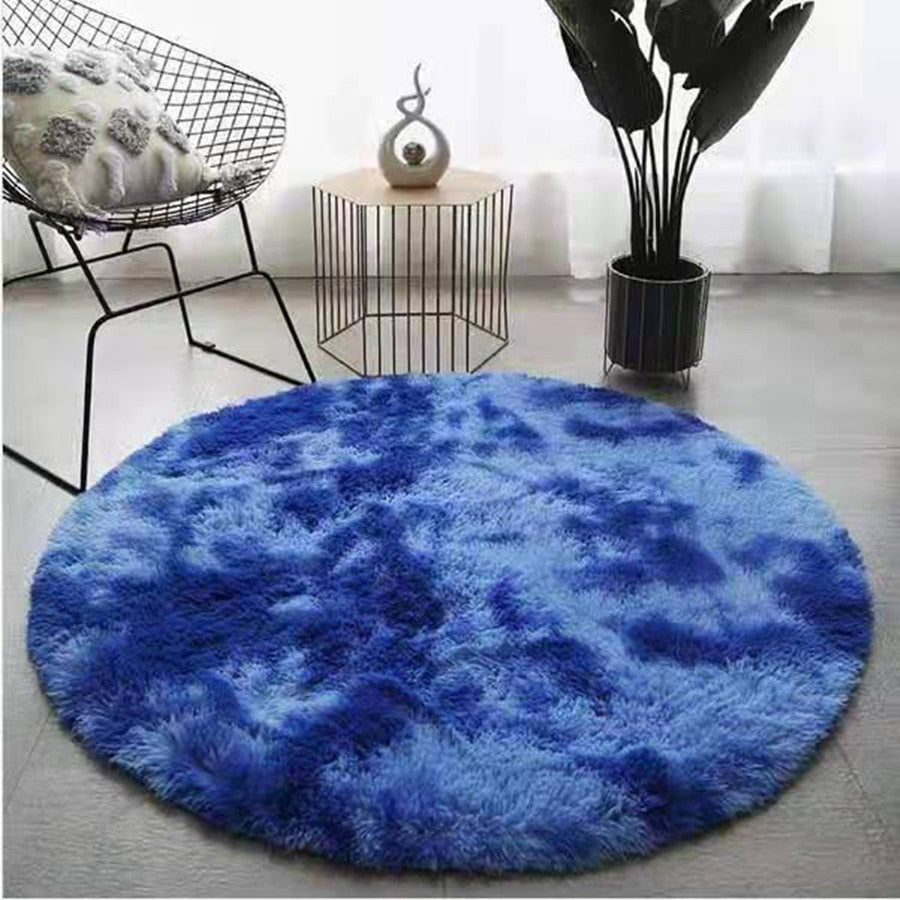 Tapis rond doux et moelleux