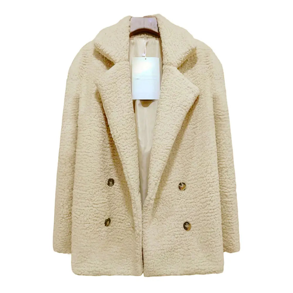 Elena: Fausse Fourrure - Manteau/Veste Chaud Automne Hiver Teddy