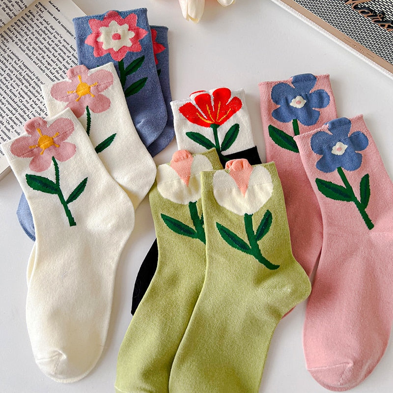 Chaussettes à fleurs