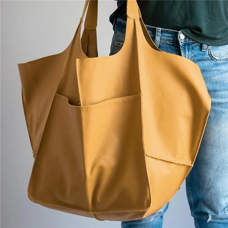 MILLICENT | OVERSIZED LEDEREN TOTE BAG