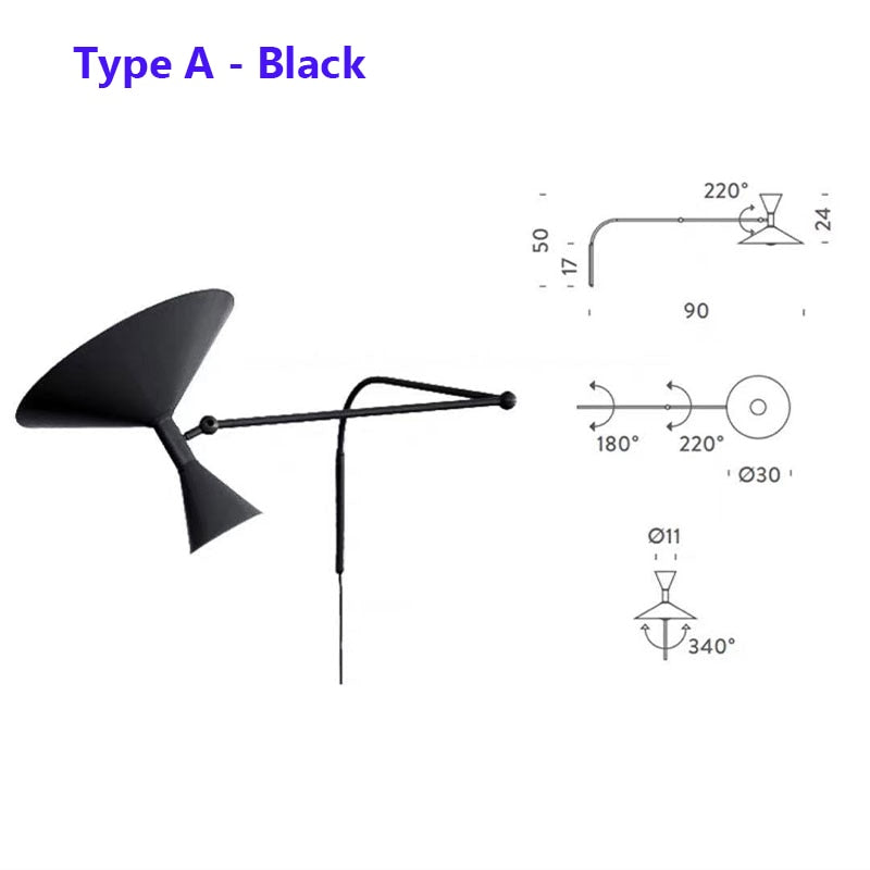 TML Komma - Bracciolo oscillante per interni, camera da letto, soggiorno, decorazioni per la casa