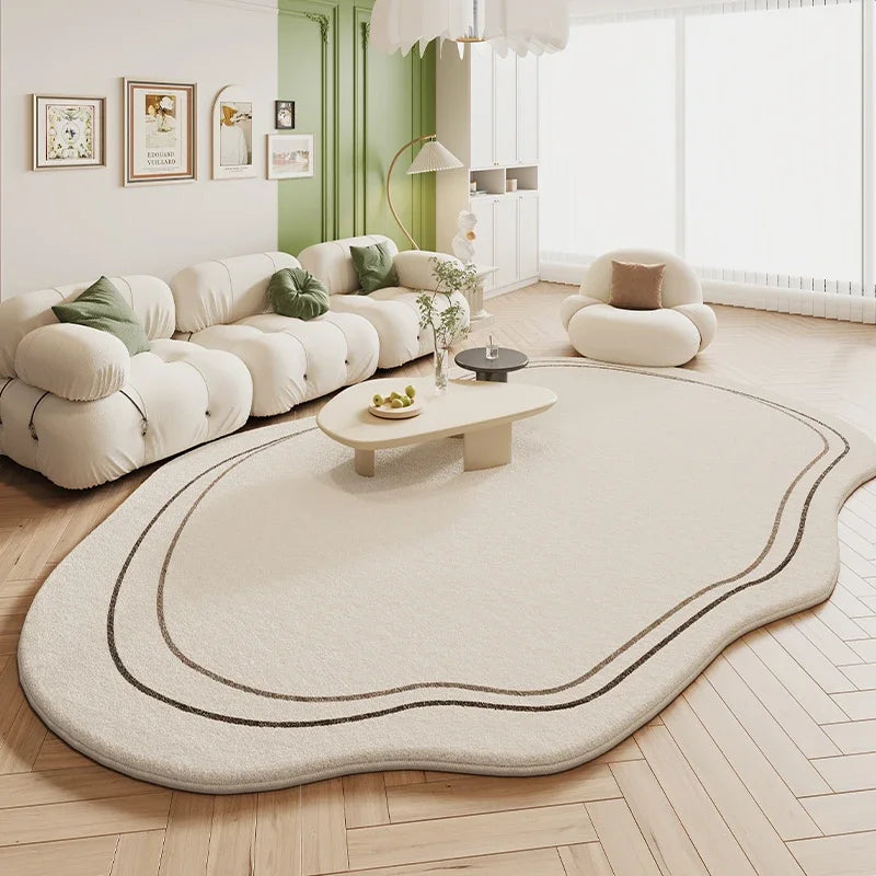 Sara's Green Cream Area Rug for Living Room & Bedroom - Soft, Fluffy, Anti-Slip