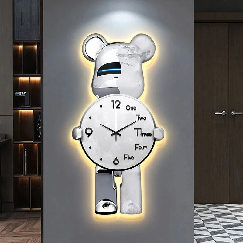 ChicBearTime – Orologio decorativo con orsetto per il soggiorno